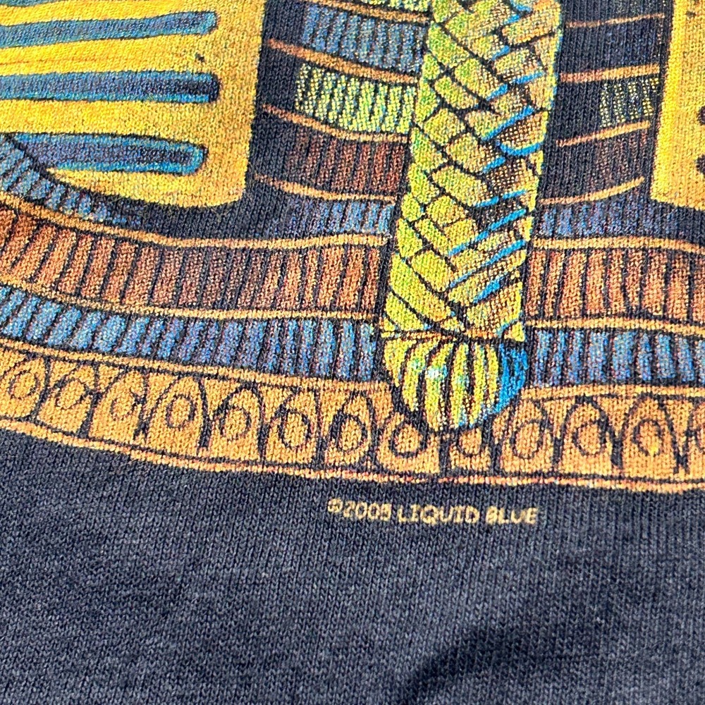 Liquid Blue T Shirt Youth 14/16 Black Shirt Skull Pharaoh Y2K Grunge Men's S - Picture 8 of 10